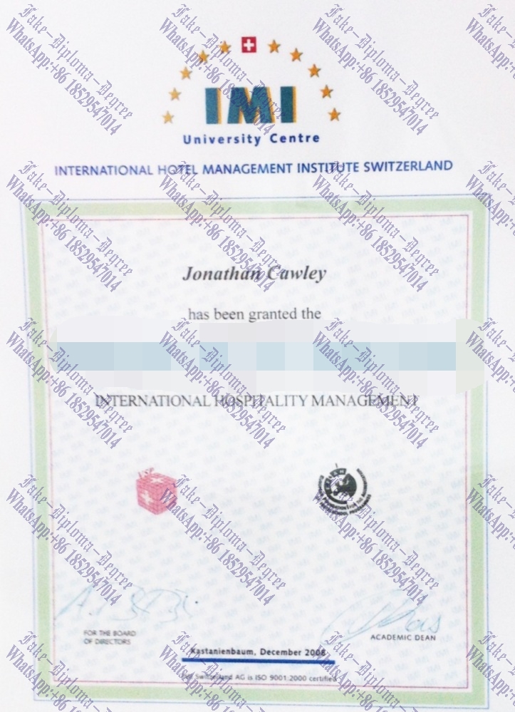 Best Fake International Hotel Management Institute Degree