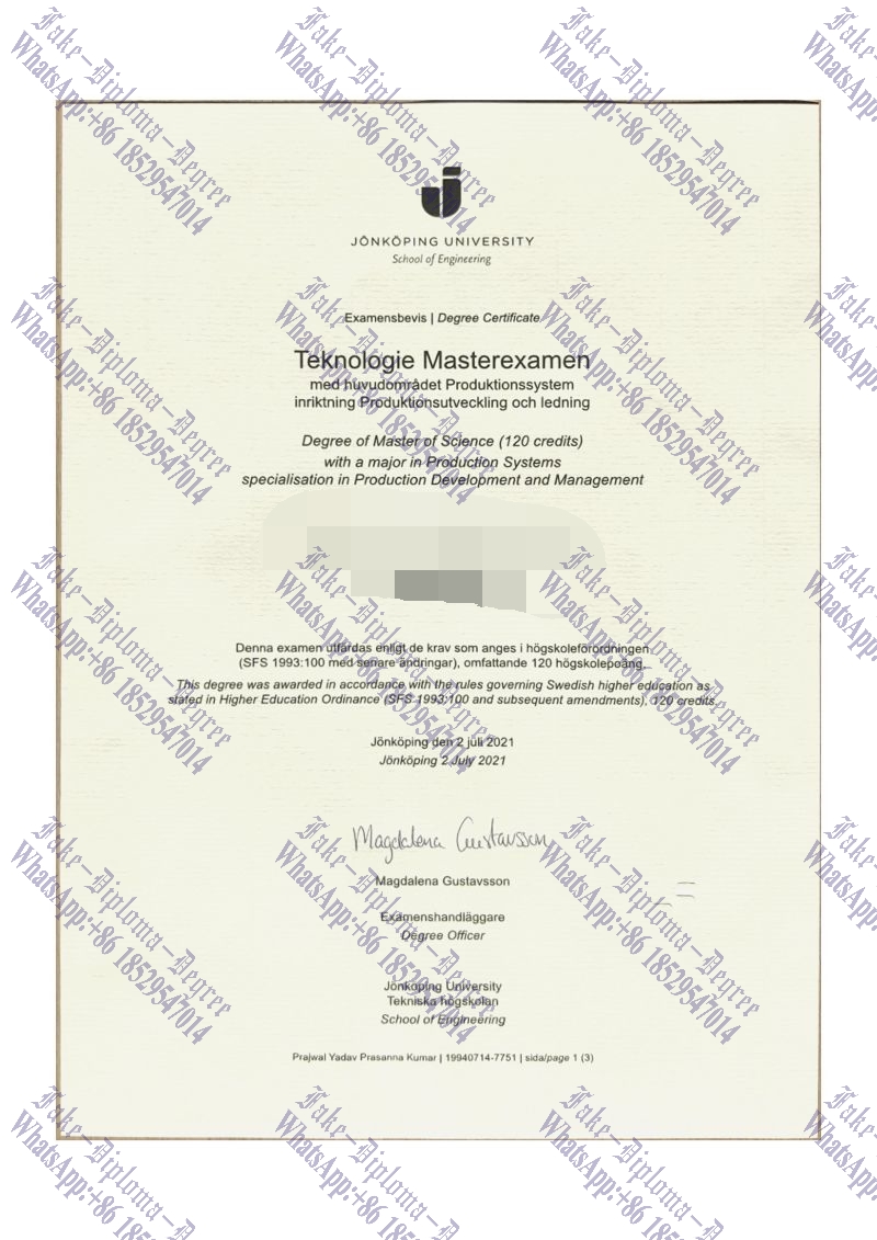 Best Fake Jonkoping University Diploma