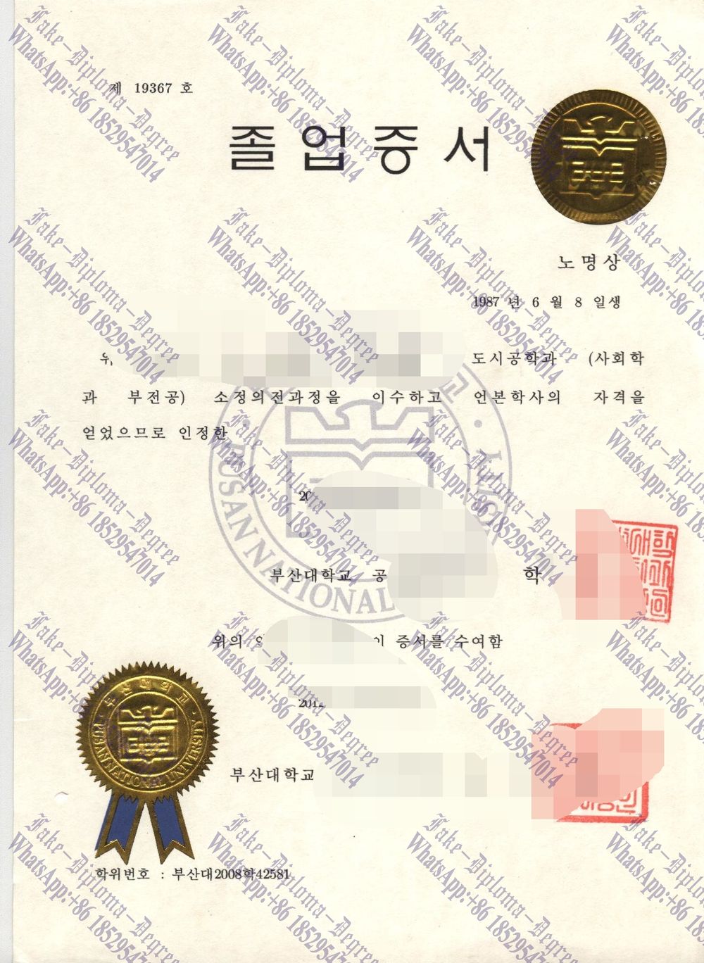 Best Fake Pusan National University Degree