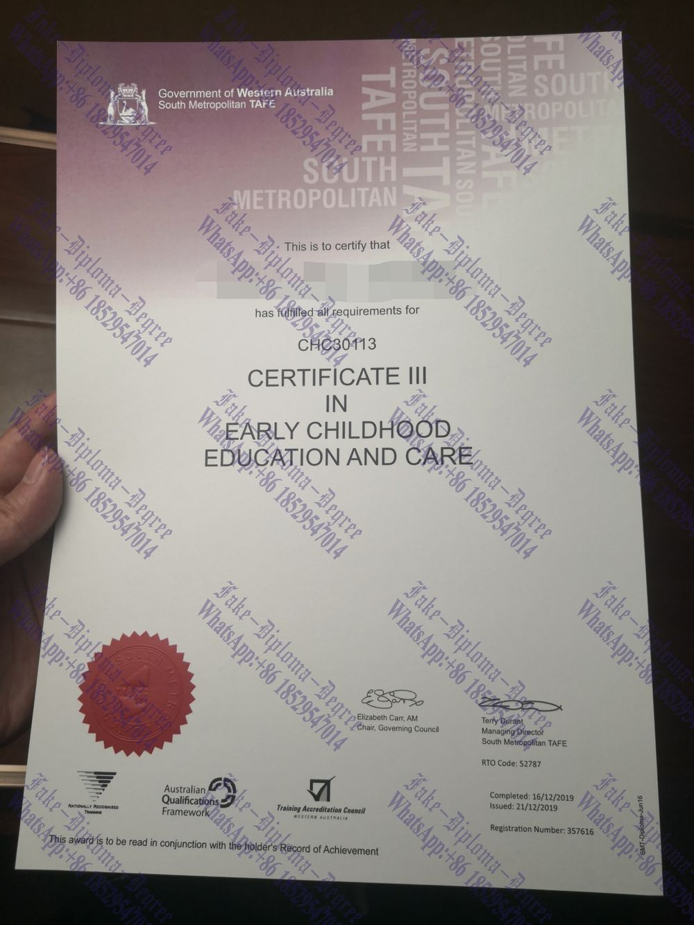 Best Fake South Metropolitan TAFE Diploma