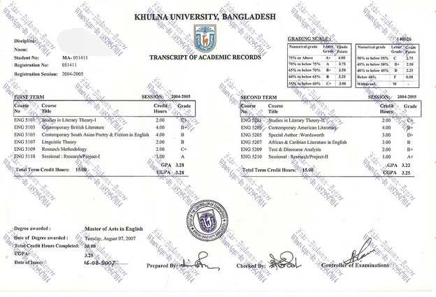 Buy fake Khulna University Diploma