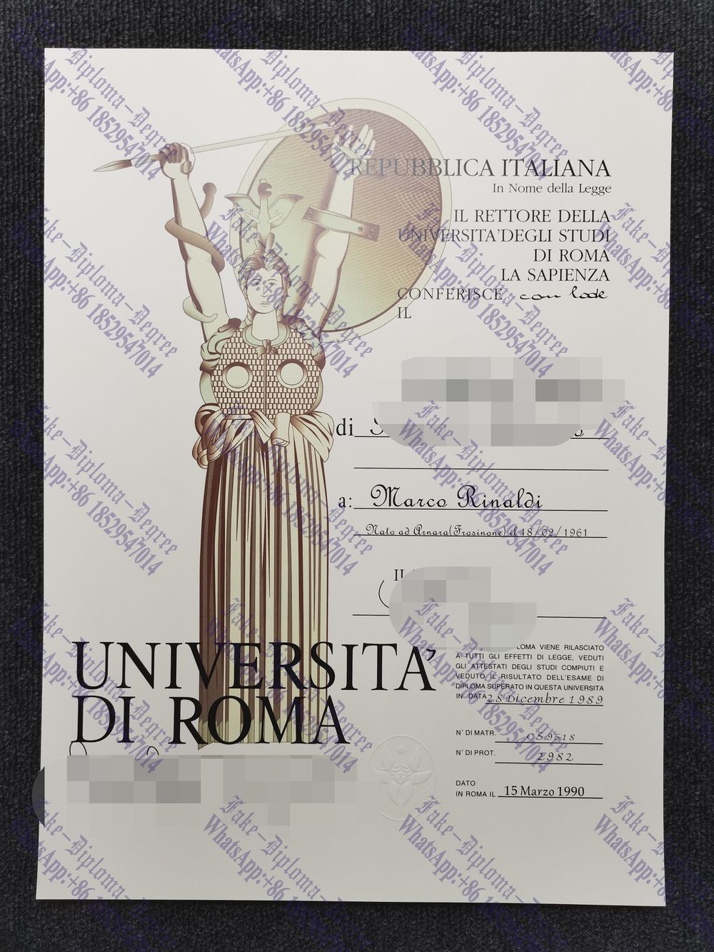 Buy fake Sapienza University of Rome  Diploma