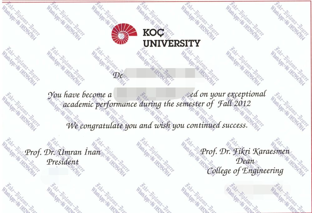 Copy Fake Koc University Diploma