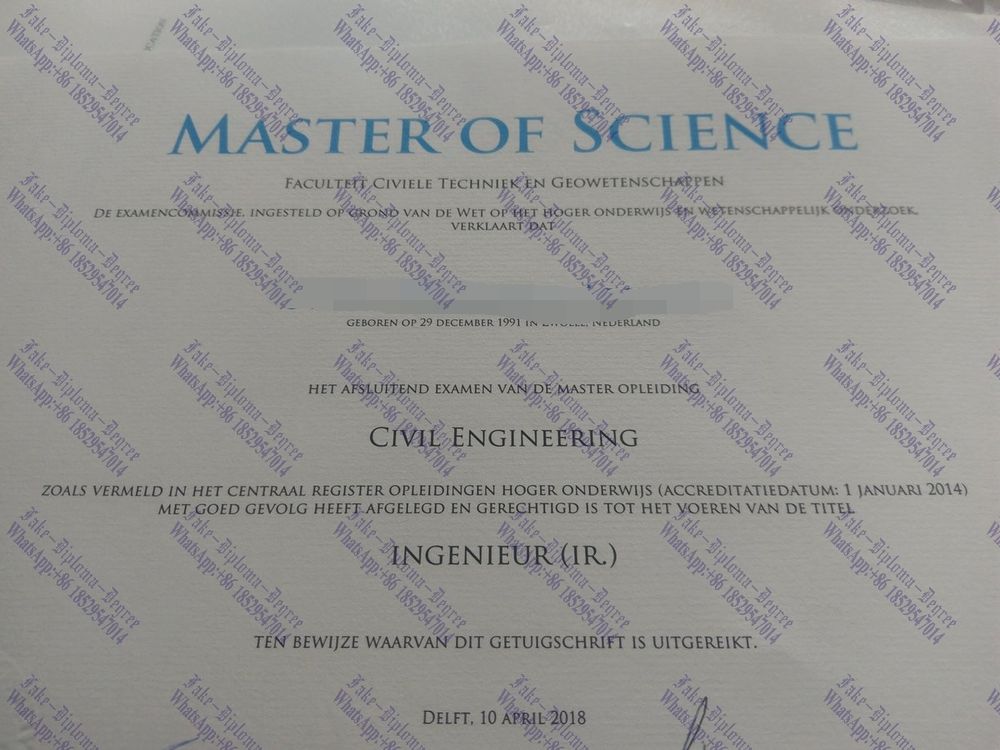 Copy Fake Technische Universiteit Delft Diploma