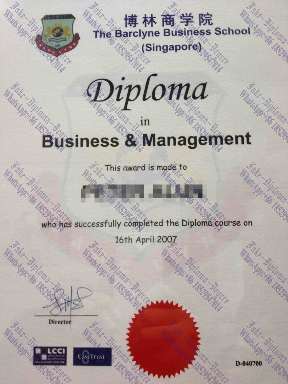 Copy Fake The Barclyne Business School Degree