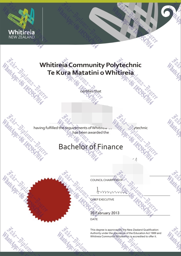 Copy Fake Whitireia New Zealand Degree