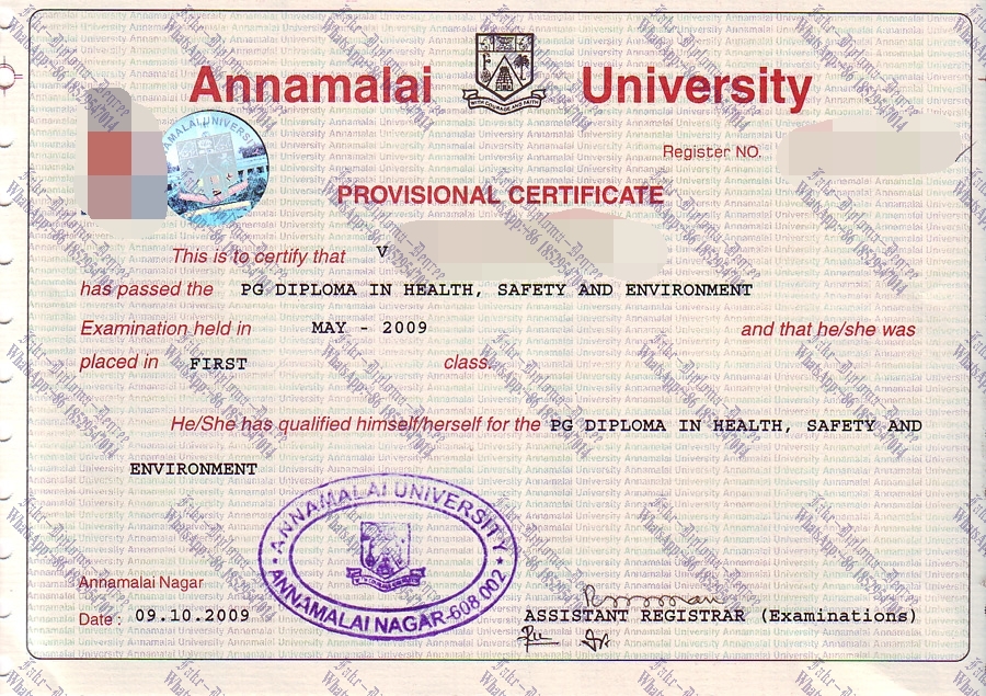 Fake Annamalai University Diploma