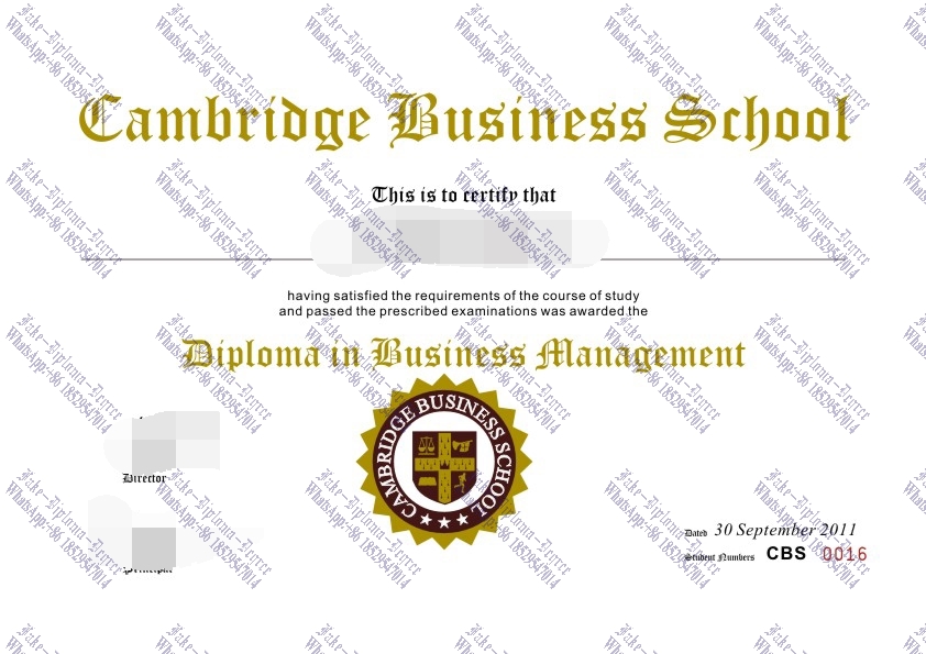 Fake Cambridge Business School Degree