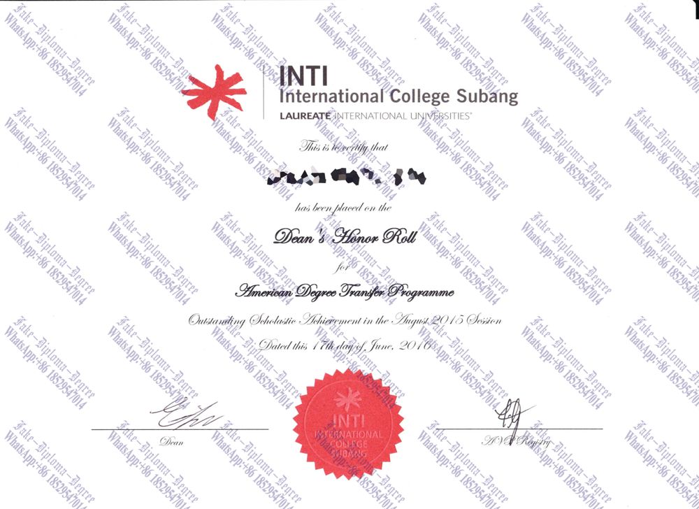 Fake INTI International College Subang Diploma