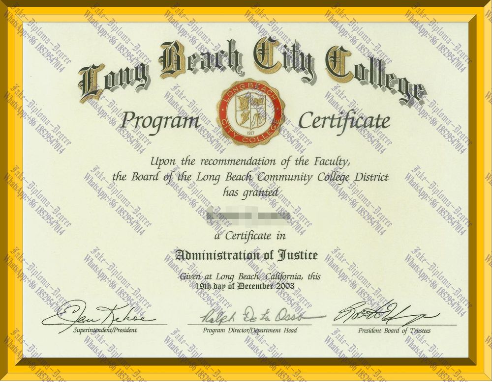 Fake Long Beach City College Diploma