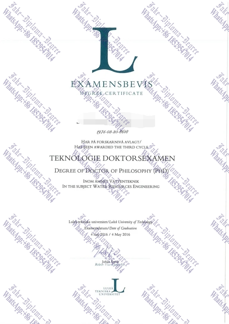 Fake Lulea University of Technology Degree