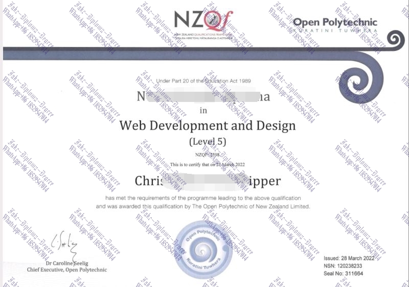 Fake Open Polytechnic of New Zealand Diploma