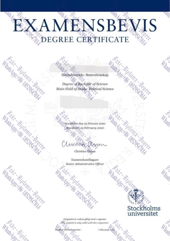 Fake Stockholm University Degree