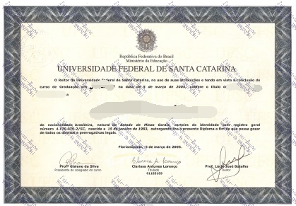 Fake Universidade Federal de Santa Catarina Degree