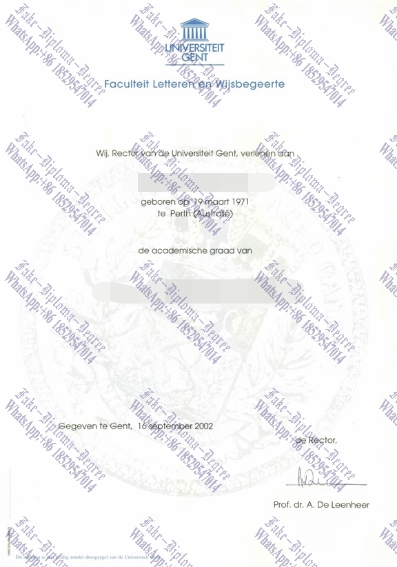 Fake Universiteit Gent Diploma