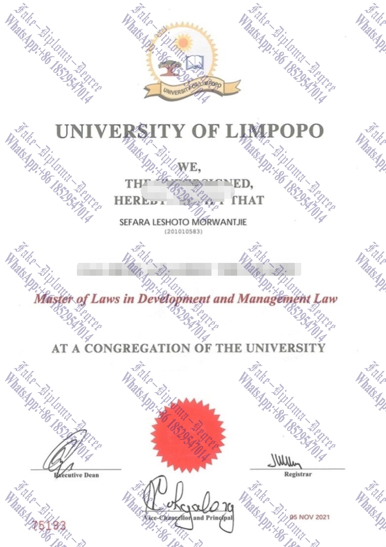 Fake University of Limpopo Diploma