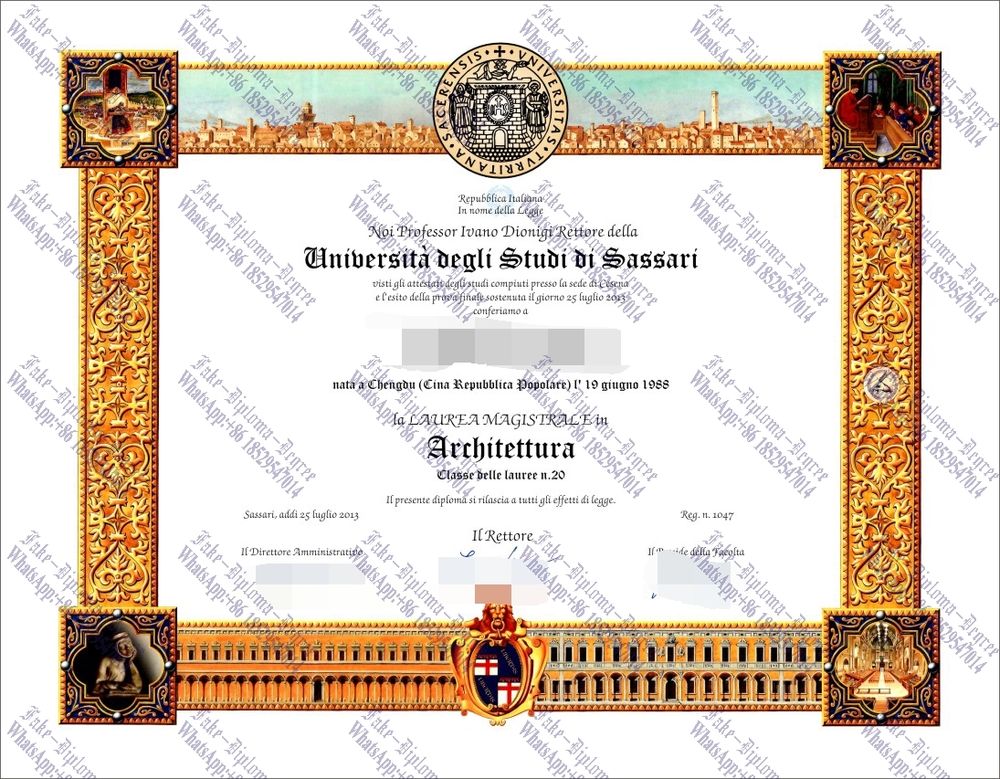 Fake University of Sassari Diploma