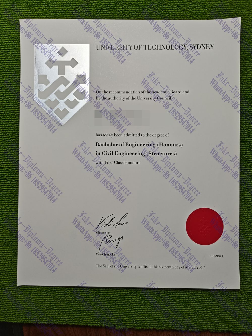 Fake University of Technology Sydney Degree