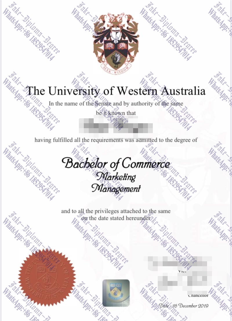 Fake University of Western Australia Diploma