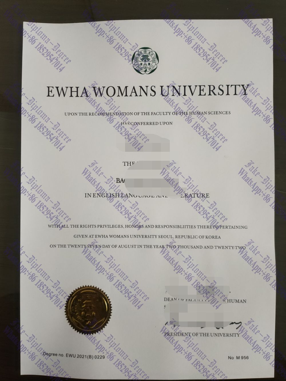 How Fast to Buy Fake Ewha Womans University Degree