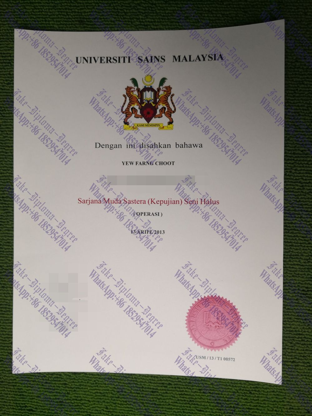 How to buy fake The Universiti Sains Malaysia Degree