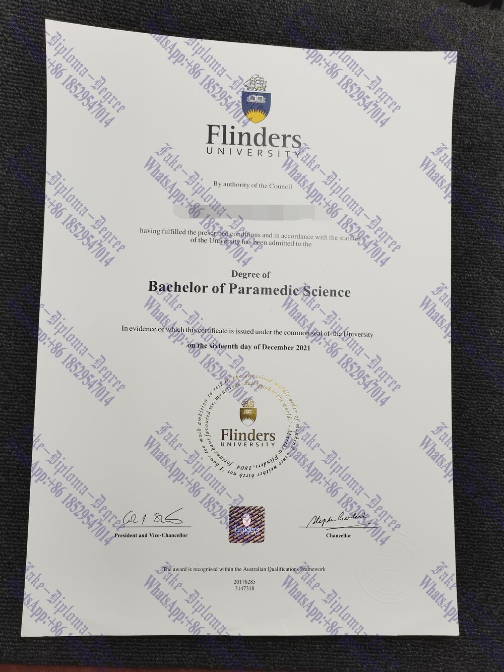 How to create fake Flinders University Degree