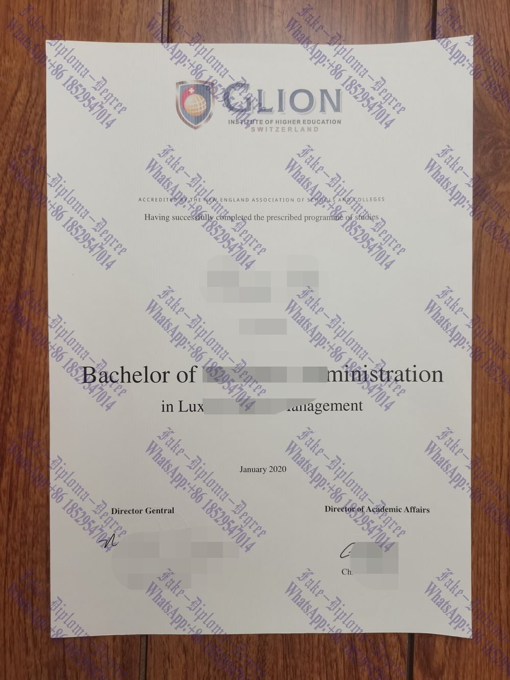 How to create fake Glion Institute of Higher Education Diploma