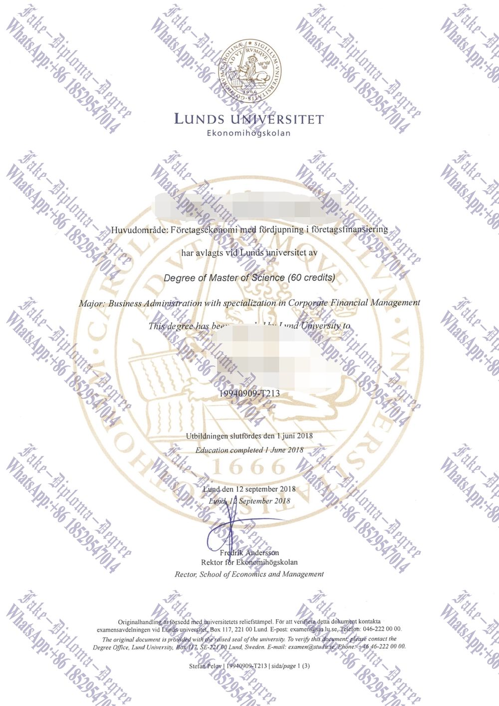 How to create fake Lund University Degree