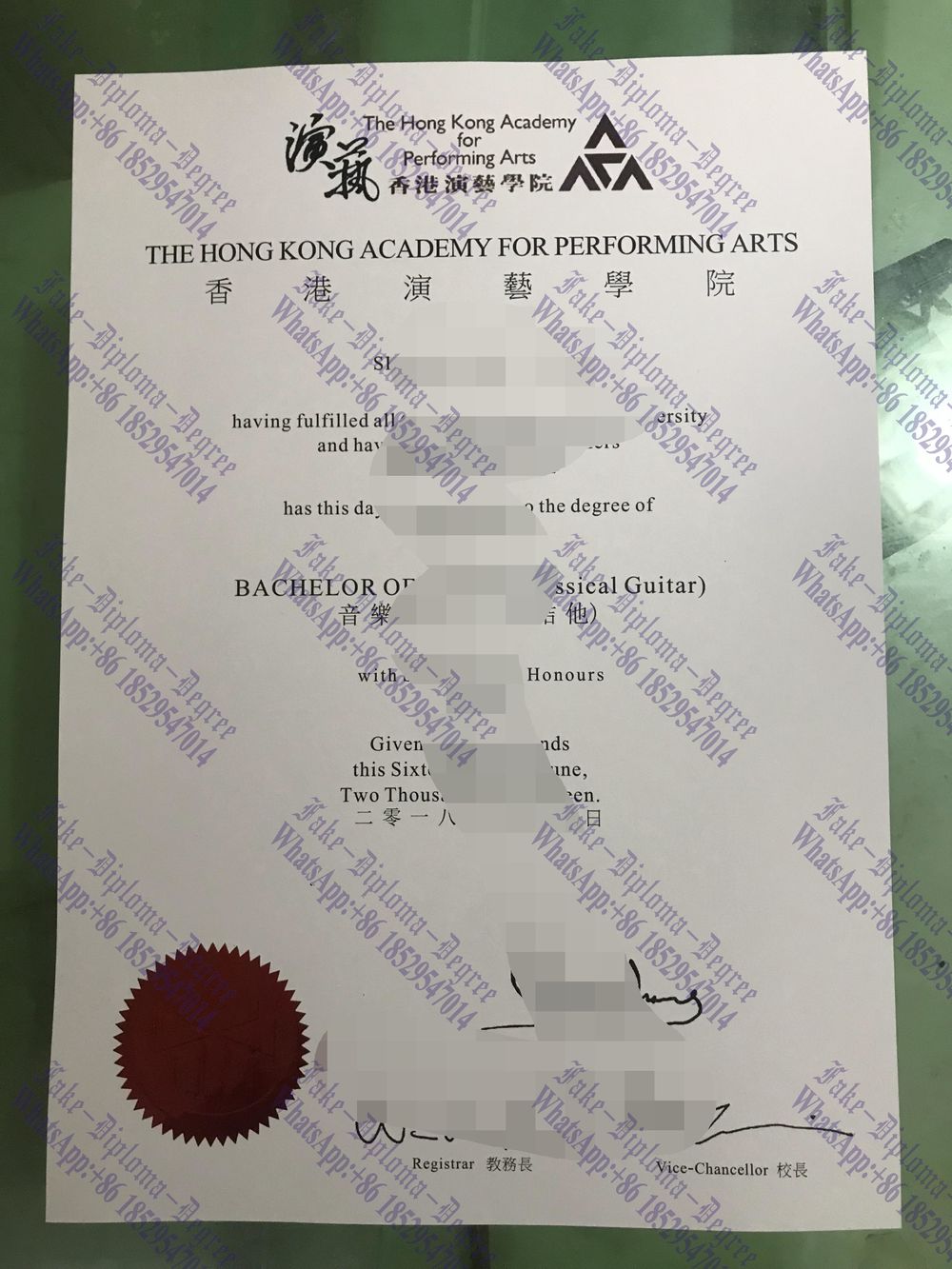 How to create fake The Hong Kong Academy for Performing Arts Diploma