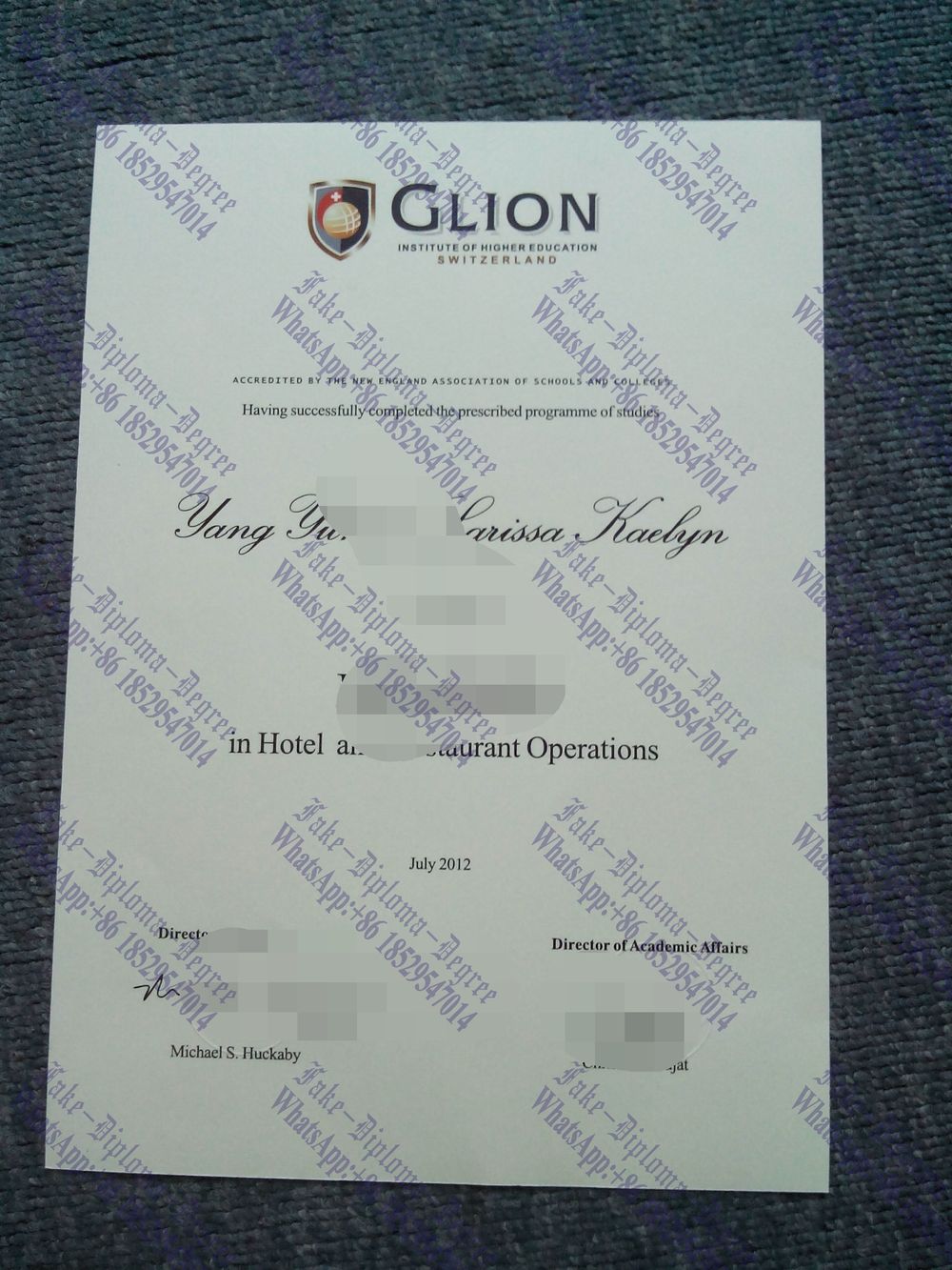 How to purchase fake Glion Institute of Higher Education Degree