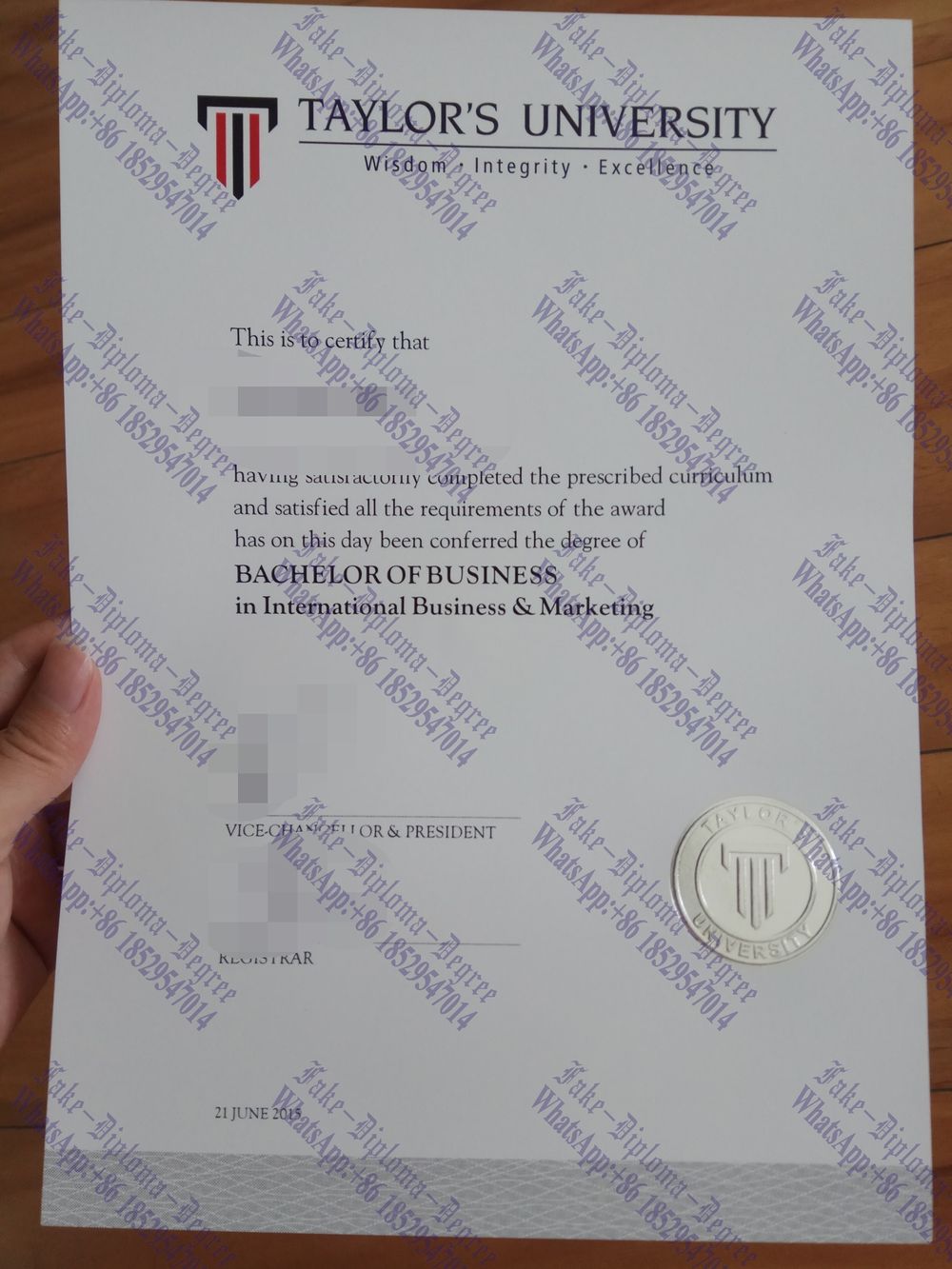 Is it possible to buy fake Taylors University Diploma