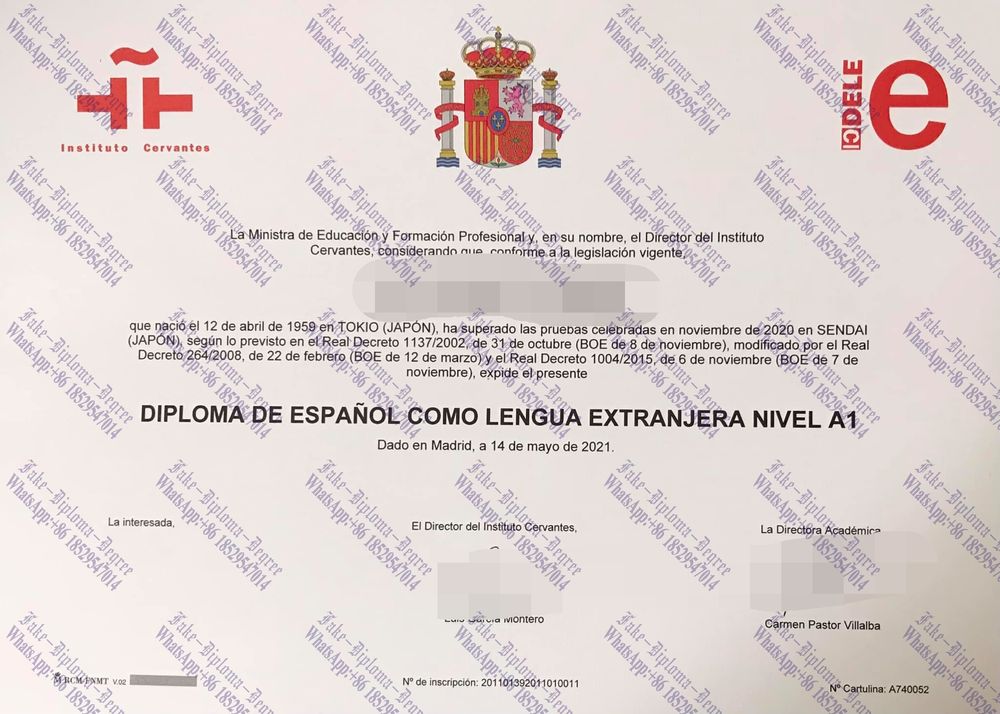 Purchase fake Instituto Cervantes Diploma