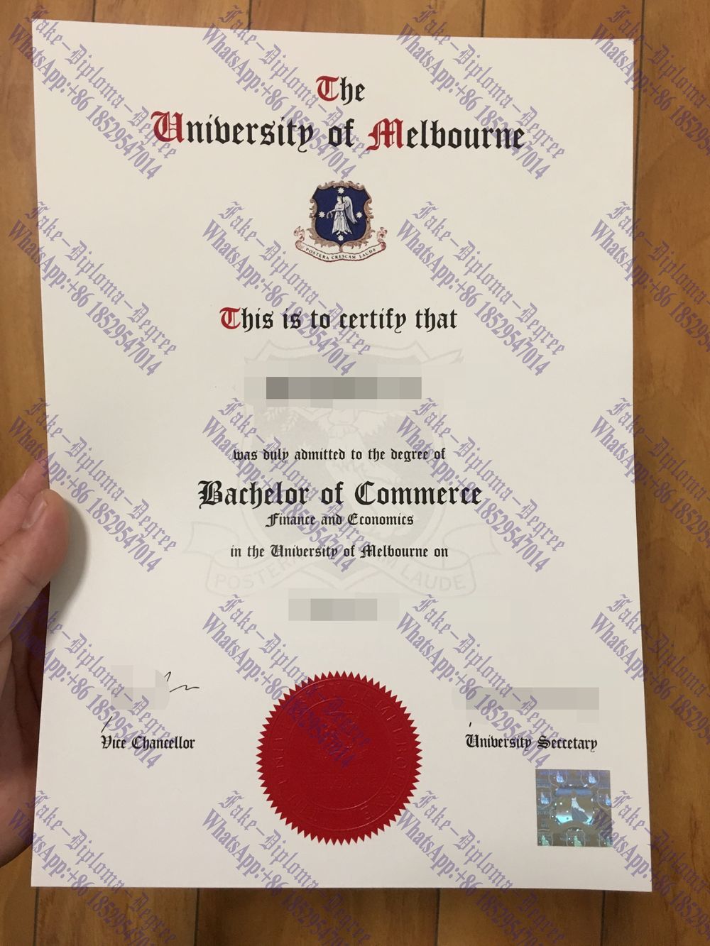 Purchase fake The University of Melbourne Diploma