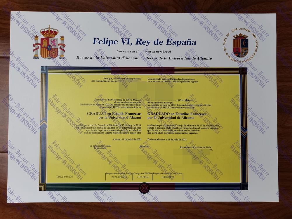 Purchase fake University of Alicante Diploma