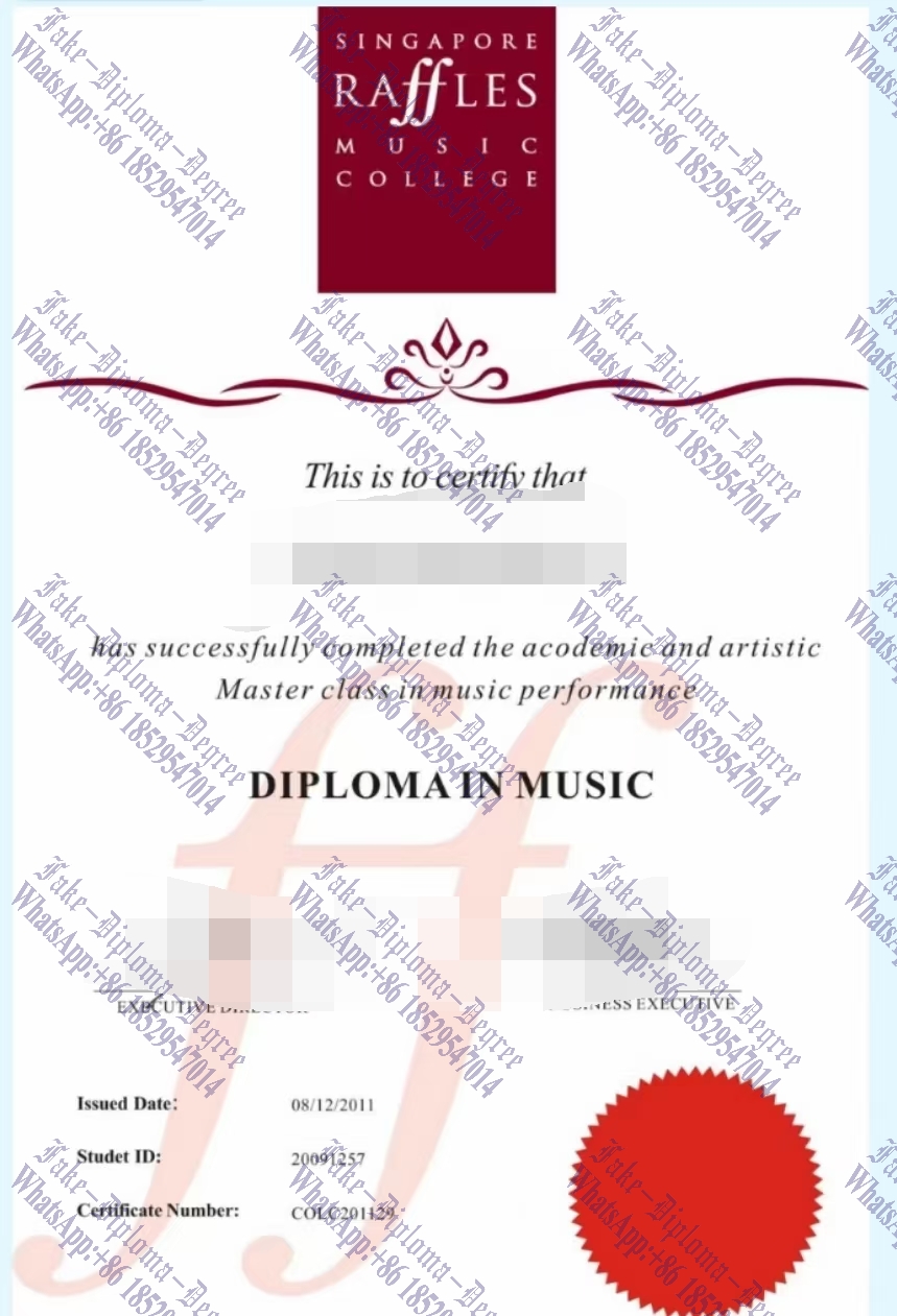 Purchase phony Singapore Raffles Music College Diploma