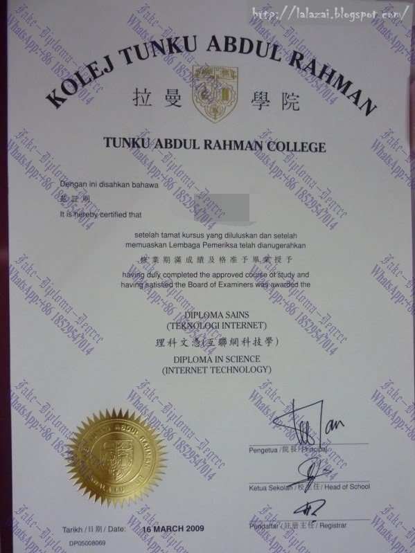 Purchase phony Tunku Abdul Rahman College Degree