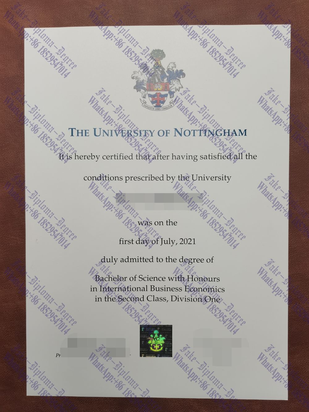 Where to order fake University of Nottingham Degree