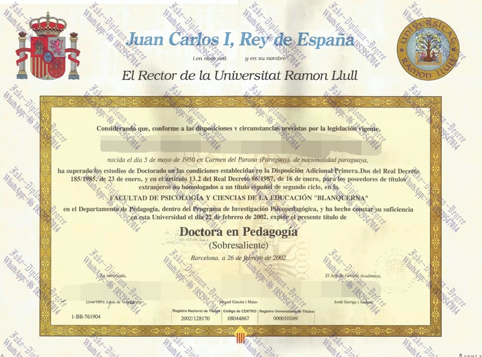 Where to purchase fake Universitat Ramon Llull Degree