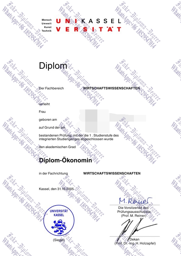 Where to purchase fake University of Kassel Diploma