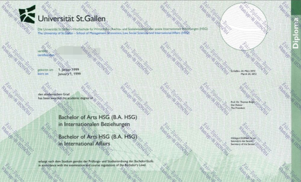 Where to purchase fake University of St. Gallen Diploma