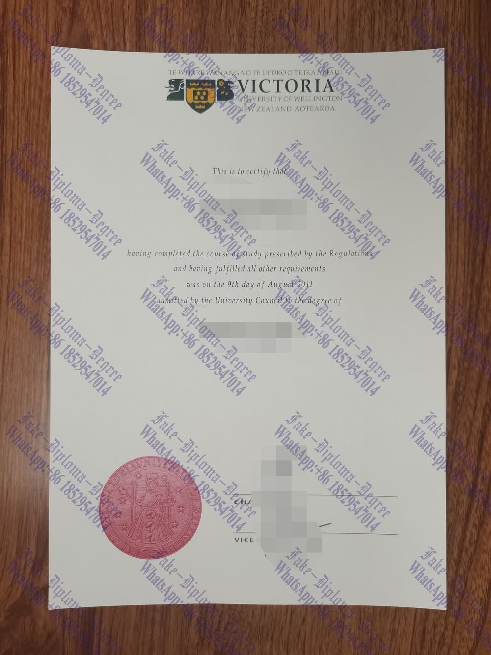 Where to purchase fake Victoria University of Wellington Degree